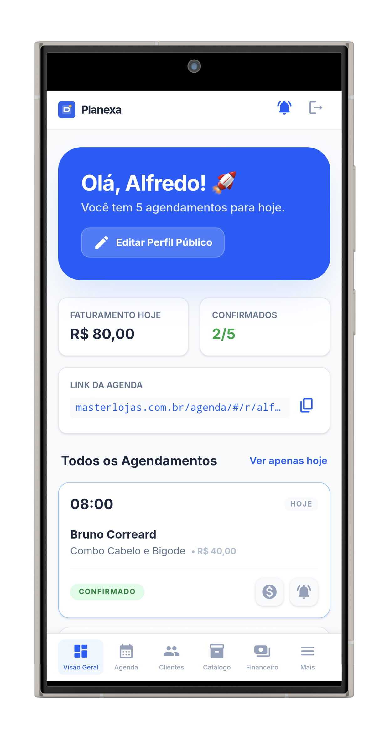 Dashboard do Planexa
