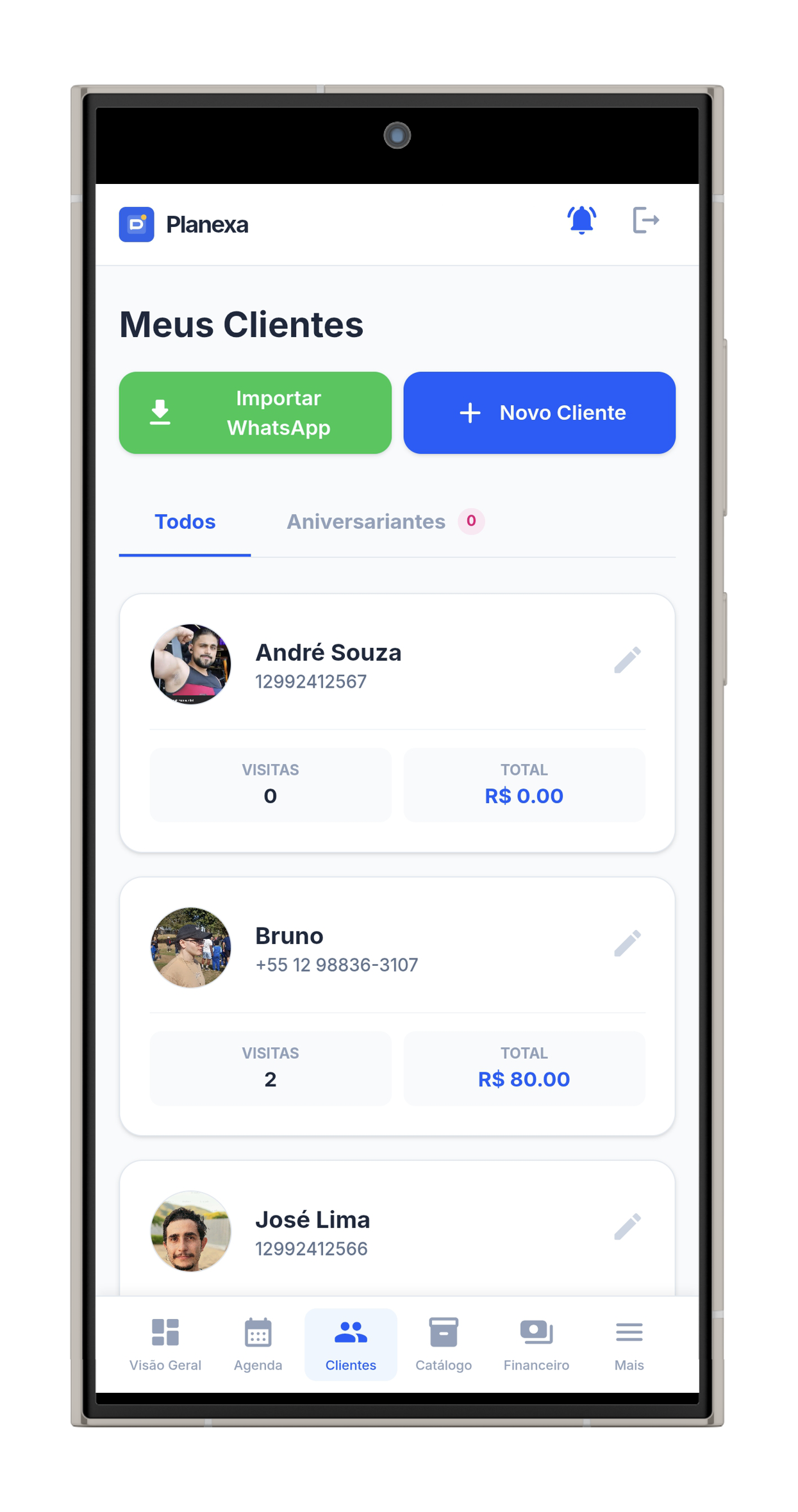 Perfil do profissional no Planexa